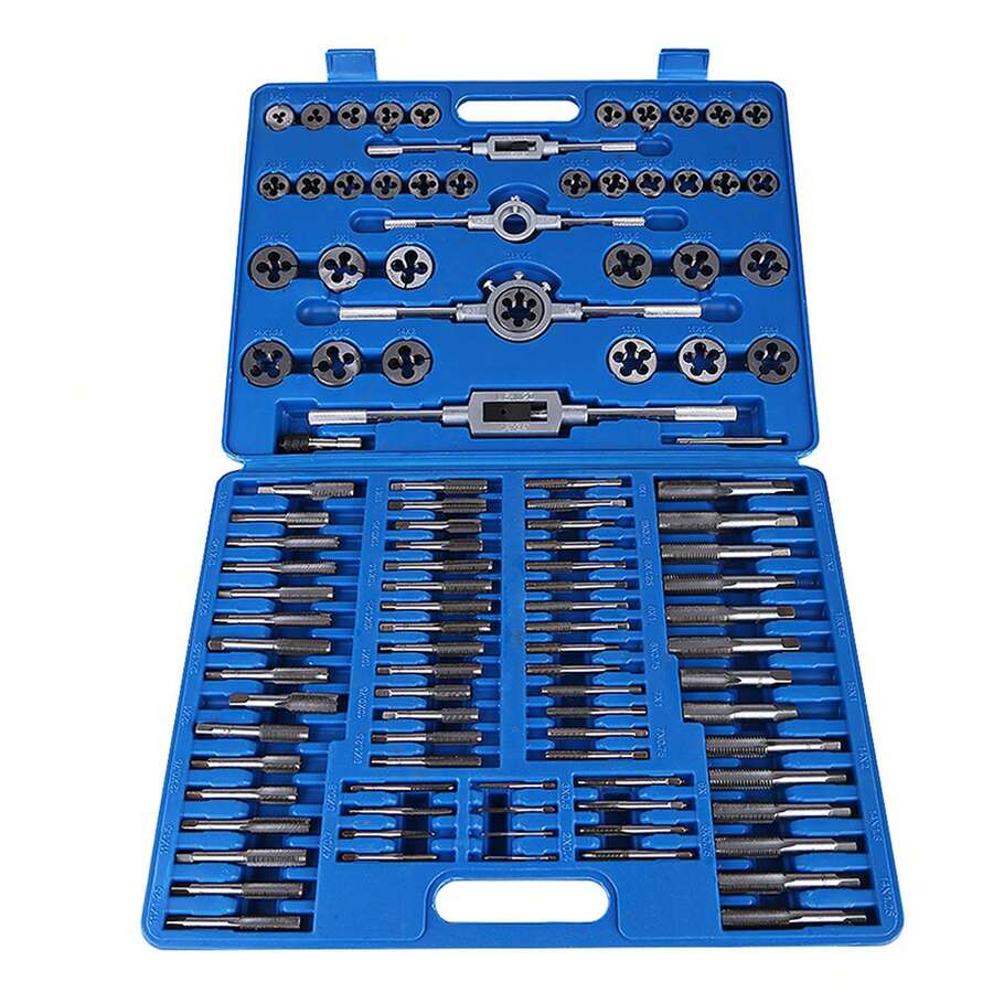 110PCS M2-M18 Screw Nut Tap Set With Wrench Handle, Heavy Duty Hand Tool Kit - A - View 1