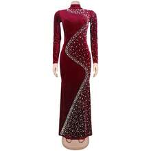 2026 New Style Women's Evening Gown - Elegant Silk Embroidered Diamond Gown For European And American Fashion Women - Women's Gift - Wedding And Banquet Dress - C7616-酒紅 - 查看 6