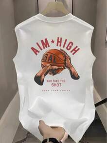 Regata Machão Cavada Algodão Masculina Casual Treino Esporte Confortável Verão Básica Aim High - Branco - Visão 2