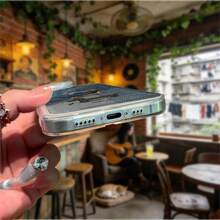 Funda TPU Transparente perro lindo cartoon divertido Para el  17 16 15 14 13 12 11 X XS Pro Max 8 7 6 Plus SE caso marco suave - transparente - Ver 4