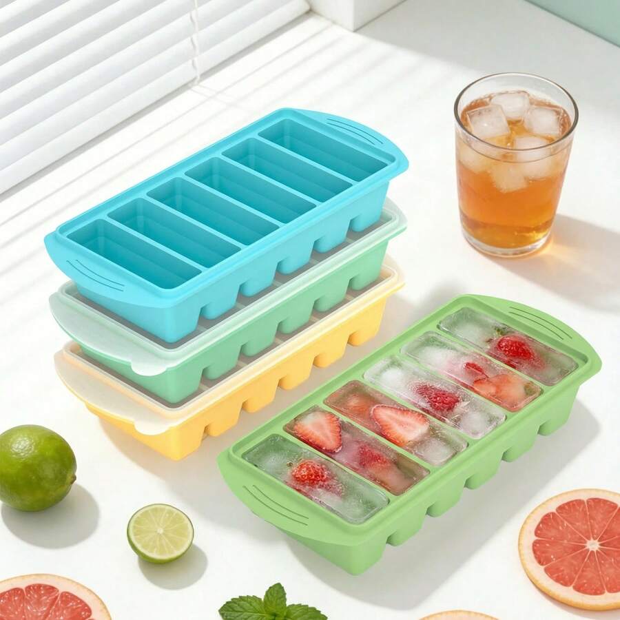 1/2 Cup Silicone Soup Broth Freeze Tray With Lid, 2-Pack Silicone Freezer Mold For Freezing Soups, Sauces And Single-Serve Foods, Microwave , Makes 12 Perfect 1/2 Cup Portions - Multicolor - View 1