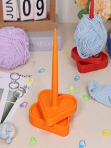 3D Printed Upright Yarn Spinning Rack, Shiny Heart-Shaped Design Weaving Rotating Plastic Tool, Yarn Winder Organizer Rack - Yarn Holder - View 4