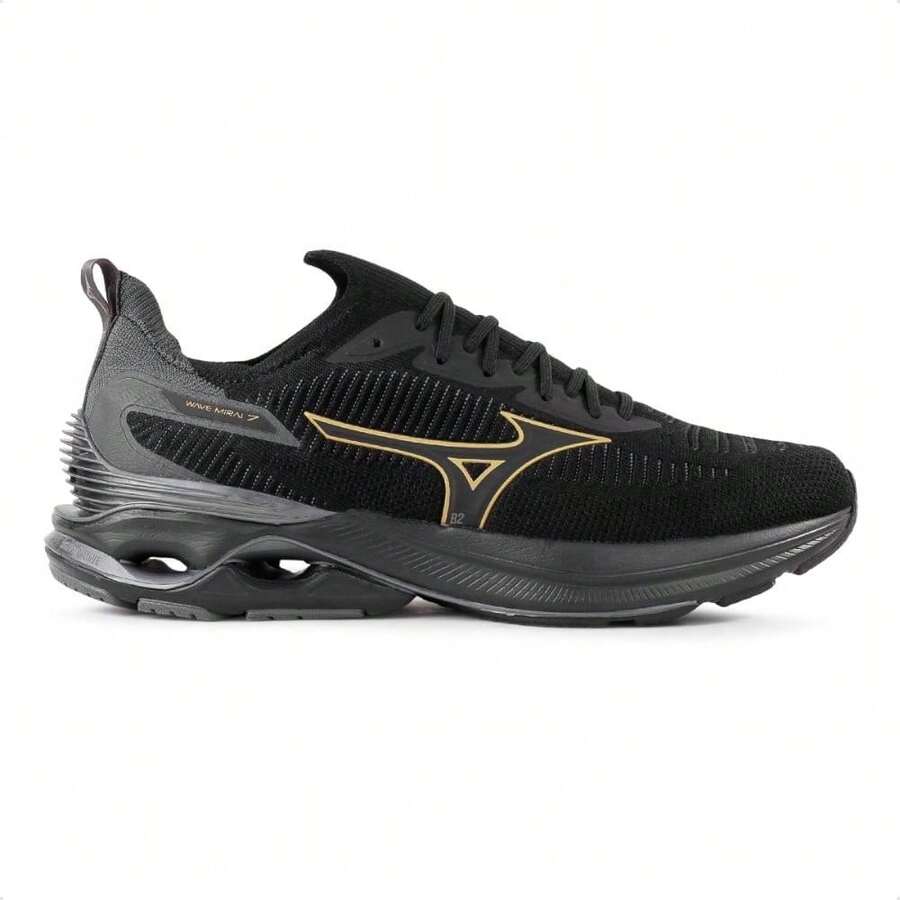 B2 Online Mizuno Wave Mirai 7 Men's Tennis Shoes, 100% Original, With Invoice And Warranty. - Đen / Vàng - Xem 1