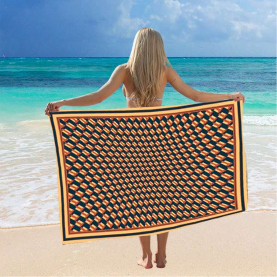 Pareo In Silk Fabric | Versatile Beach Wrap And Cover-Up For Casual Holidays, Elegant, Elegant, Beach Fabric - 標準001 - 查看 1