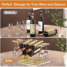 Wine Rack Countertop, 8 Bottle Standing Modern Black Metal Small - 3 Tier Tabletop Wine Holder Stand For Cabinet,39691518 - Multicolor - View 2