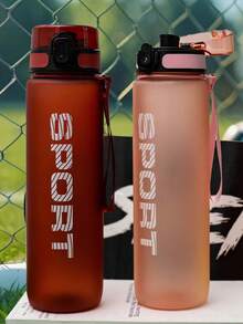 1pc 32oz/1000ml Frosted Leak-Proof Sports Water Bottle, Portable With Strap, Large Capacity Hydration Bottle For Gym, Outdoor, Travel, Suitable For Holiday, Birthday Gift