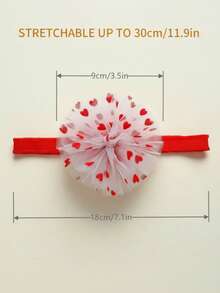 4个婴儿爱心印花花朵发箍，多色可选，轻盈透气，四季皆宜，非常适合拍照和送礼，是情人节的理想之选。 - 彩色 - 查看 2