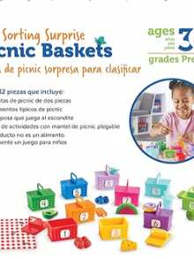 Learning Resources Sorting Surprise Picnic Baskets - 32 Piezas, Edades 3+ Juguetes Educativos para Niños, Desarrolla Reconocimiento de Numeros y Colores - Multicolor - Ver 1