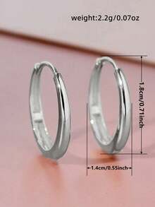 1 Đôi bông tai khoen xinh xắn cho bé gái, thích hợp để đeo hàng ngày, dự tiệc, làm quà sinh nhật. - Bạc - Xem 4