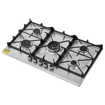 36 Inch Gas Cooktop 5 Burners Gas Stove Top, Max 38300BTU Built-In Stainless Steel Stove Top LPG/NG Convertible Dual Fuel Cooktop Stoves With SABAF Dual-Ring Burner For Kitchen Apartment Rvs