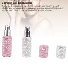 Set Of 2 Refillable 10ml Rhinestone Perfume Atomizers: Mini Travel Atomizer Bottles For Carrying Fragrances. - Multicolor - View 3