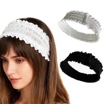 1 st nytt pannband, elastiskt huvudband med volangkant, accessoarer för kvinnor