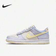 Nike 大童 Dunk LOW 休闲运动鞋、复古篮球鞋、滑板鞋 - 白紫色 - 查看 6
