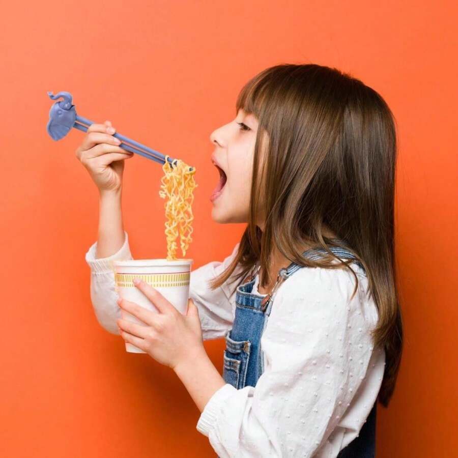 Genuine Fred MUNCHTIME Elephant Chopsticks, Picky Eater Solutions, Beginner Kids Reusable Chopsticks, Animated, Interactive Design, Fun Gift For Kids - MàuC - Xem 1