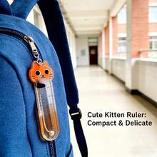 5Pcs Cute Cat Mini Rulers, Mini Pendants, Acrylic Cartoon Short Rulers, Exquisite Bag Charms, Keychains, Jeans Charms,Creative Backpack Ornaments, Perfect Back-To-School Gifts For Classmates And Colleagues,It's Also A Great Gift Choice For Cat Lovers. - 7cm*2cm*0.5cm - View 4