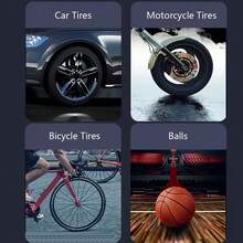 SUITU 150 Psi 无线便携式空气压缩机，带数字压力表和 LED 应急灯，适用于摩托车、自行车、充气床垫、汽车轮胎、球类等。（有线版不含电池；无线版配备 7.4V 2000mAh 锂离子电池。） - 有線/無線 - 查看 7