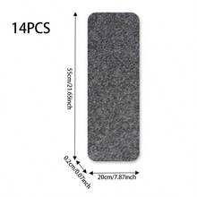 14pcs Self-Adhesive Stair Treads Carpet Pad Mat Rug Non Slip Non-Skid Safety Runner Rugs Machine Washable, 20x55cm - Light Grey - View 9