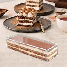 Transparent Acrylic Tiramisu Mold With Lid, Detachable Rectangular Cheesecake Mold, Square Mousse Cake Display Box, Cake Base Tray, Cake Mold, Cake Box, Pastry Mold, Gift Box, Acrylic Box, Plastic Container With Lid, Eid Al-Fitr Gift And Giveaway - White - View 8
