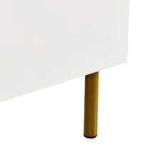 Taquillas modernas de MDF blanco con tiradores de aleación de zinc y patas de acero: para salón, dormitorio y pasillo. - Blanco - Ver 8