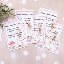 2/5/10个可爱羊驼爱心钥匙扣装饰配件，时尚男女通用情人节口袋礼物套装，附赠励志贺卡 - 非常适合送给家人、朋友、爱人以及任何需要支持和鼓励的人。友情礼物、情人节礼物、鼓舞人心的纪念礼物。 - 彩色 - 查看 16