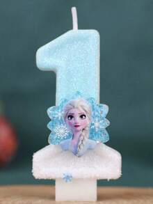 艾莎公主系列生日蜡烛，派对氛围蜡烛，生日派对礼物，0-9数字生日蜡烛 - 彩色 - 查看 16
