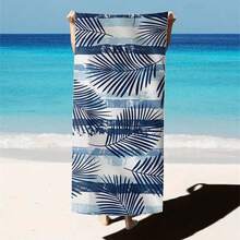 250gsm Super Absorbent Microfiber Beach Towel - Modern Leaf Pattern, Soft Quick-Dry Knit Fabric, Sand-Free, Ideal For Camping & Outdoor Activities, Essential For Summer Beach (1 Piece) - Multicolor - View 3