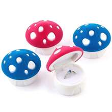 SMI Fine 1 Piece Lovely Velvet Mushroom Gift Box Jewelry Box Wedding Ring Box Necklace Ring Case Earrings Holder For Jewelry Display