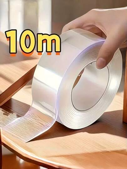 393.7 Inch Extra Thick Double-Sided Tape, Transparent No Residue Adhesive, Suitable For Plastic, Wood, Glass And Metal, Made Of High Viscosity PE Material