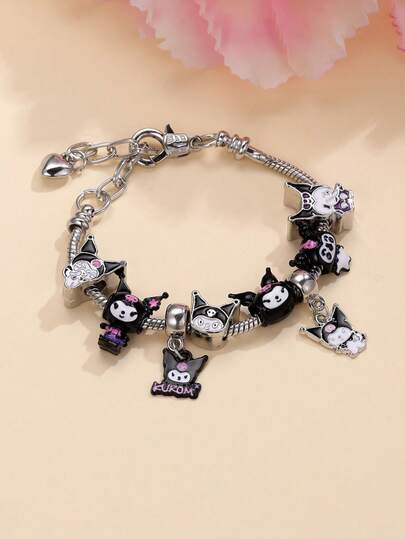  A Sanrio Japanese Cartoon Kuromi Bead Pendant DIY Bead Drop Oil Dispersed Bead Bracelet
