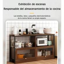 Gabinete Organizador Mueble Multiusos De Cocina Con 2 Puertas - Marrón - Ver 3