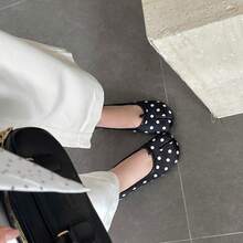 2025 New Fashion Shallow Mouth Single Shoes Polka Dot Women's Casual Flat Shoes - 淡黃色 - 查看 6