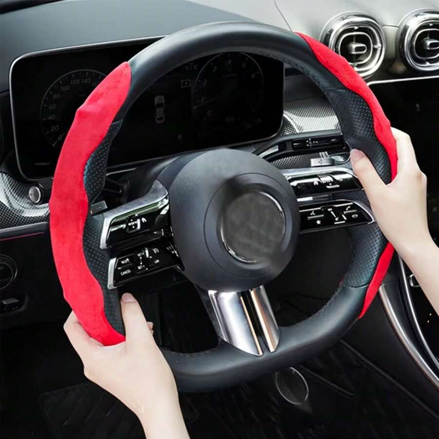 YAIUZGOO Bộ 1 bọc vô lăng ô tô cao cấp bằng nhung, thoáng khí, chống trượt, có các đoạn ghép nối, phù hợp với mọi dòng xe. - Nhiều màu - Xem 1