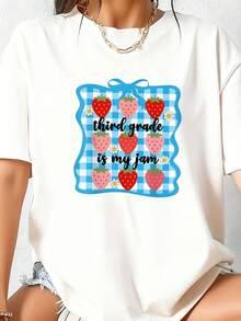 Vintage Short Sleeve T-Shirt With Small Round Neck - White 10 - View 3