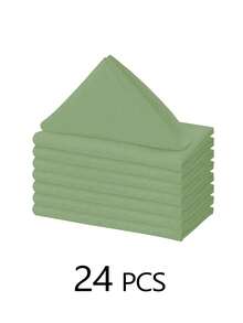 6/10/12/24/50pcs Sage Green Cloth Napkins Dinner Napkins Bulk 14*14/17*17/20*20 Inch Washable 100% Polyester Fabric Cloth Table Napkins With Stitched Edges Ideal For Hotel Restaurant, Holiday Parties Wedding - Sage Green - View 12