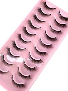 10 Pairs Soft & Fluffy 3D Faux Mink Eyelashes, Natural Looking Handmade Dramatic False Eyelashes, Thick & Voluminous Fake Eyelashes