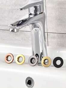 1Pc/5Pcs Bathroom Basin Faucet Sink Overflow Decorative Cover,Wash Basin Overflow Hole Cover,Sink Trim Overflow Cover,Sink Overflow Rings Basin Drain Cover Hole Insert In Round Caps,For Bathroom & Kitchen Sinks,Easy Install Sink Accessories - Multicolor - View 2