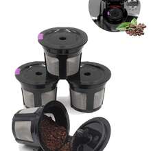 1pc/2pcs/4pcs Reusable LivingAid Reusable K CUPS 2.0 Coffee Filter Coffee Stainless Mesh Solo Filter Replacement For Brewers 1.0 Or 2.0 Machine - Nhiều màu - Xem 1
