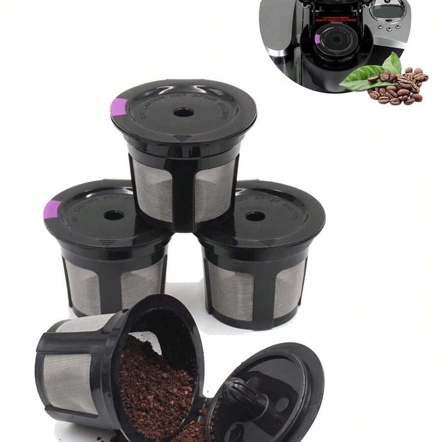 1pc/2pcs/4pcs Reusable LivingAid Reusable K CUPS 2.0 Coffee Filter Coffee Stainless Mesh Solo Filter Replacement For Brewers 1.0 Or 2.0 Machine - Nhiều màu - Xem 1