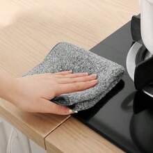 1/5/10pcs Bamboo Charcoal Fiber Kitchen Cleaning Cloths, Dish Rags, Absorbent Thickened Dishcloths, Household Cleaning Supplies - Black and White - View 3