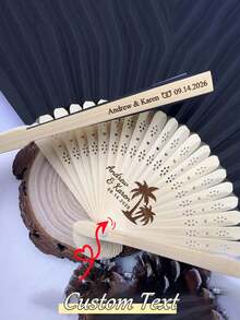 个性化姓名、照片、白色布艺扇子、竹制扇骨婚礼扇、派对礼品手持扇、纸竹个性化手持扇，白色、粉色、黑色可选，适合婚礼、单身派对、女孩节日礼物、婚礼、生日、婴儿派对、新娘等场合。 - 彩色 - 查看 3