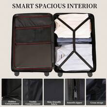 YSTYLE Multi-Functional Three-Piece Carry-On Luggage Set, Suitcase, Ultra-Light Hardside Suitcase Made Of ABS+PC Material Equipped With TSA-Approved Locks And Four Double-Sided Spinner Wheels