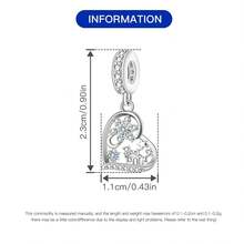 CYMYSS 1 件圣诞雪花铃铛吊坠珠，镀铜银材质，镶嵌立方氧化锆，女士吊坠饰品，冬季及圣诞节节日珠宝礼物