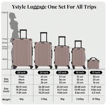 YSTYLE Suitcase, 5-Piece Set, Made Of PVC, With Combination Lock, Silent Wheels, Adjustable Length, Suitable For Business Trips, Boarding Schools And Student Dormitories For Storing Clothes. - 淺棕色 - 查看 7