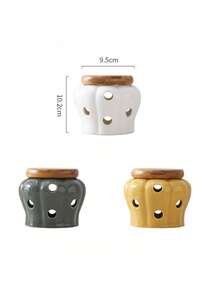 Ceramic Garlic Preserver, Modern Hollow Garlic Storage Jar, Breathable Ceramic Storage Jar, Kitchen Ginger Storage Box, Porcelain Container, Garlic & Ginger Storage Jar, Kitchen Utensils, Kitchen Decor, Gifts, Farmhouse Decor - Multicolor - View 3