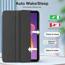 適用於 Redmi Pad 2 11 吋保護殼，三折平殼，全包防摔，智能休眠喚醒，商務黑，Pad SE 11 吋 (2023 型號) 平殼，軟 TPU 背殼三折保護殼，相容於 Honor Pad X8A 11'' / Honor X9A 11.5 吋，相容於 Matepad SE 11''，Matepad 保護殼，相容於 Idea Tab 11 2025，Tab M11 保護殼 - 黑色 - 查看 5