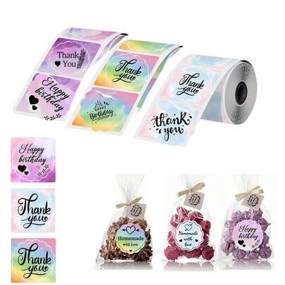 M110 M220 M221 M120 M200 Etiket Yazıcıları için 50x50 mm Gradyan Renkli Çiçek Kenarlı Su Geçirmez Adres Etiketi Kağıdı, Kendin Yap, Tasarım, Fiyat, İsim için