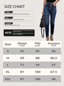 Women's Versatile Everyday Wear Stretch Leggings Skinny  Jeans - Rửa tối - Xem 7