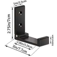 节省空间的重型可折叠衣钩 - 采用防锈铝合金制成，壁挂式，适合悬挂外套、毛巾、帽子和其他物品 - 黑色 - 查看 8