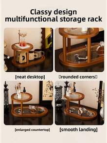 1 chiếc kệ trưng bày để bàn hình tròn kiểu retro, hai tầng, đa năng dùng để đựng nước hoa, son môi, trang sức, mỹ phẩm, cốc nhỏ, phù hợp với bàn làm việc văn phòng, quầy bar, bàn trang điểm, lối vào, nhà bếp và nhiều nơi khác. - Nhiều màu - Xem 8
