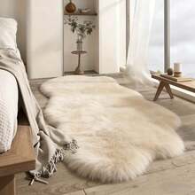1 件云朵造型毛绒地毯 - 米色柔软，适用于客厅、卧室、走廊 - 现代不对称云朵造型，可机洗，舒适礼品，1-5 厘米裁剪误差，卧室装饰，小地毯，地毯，家居装饰，客厅地毯，客厅小地毯，卧室地毯，户外地毯，可水洗地毯，羊毛地毯，毛绒地毯，秋冬季地毯 - 米色 - 查看 3